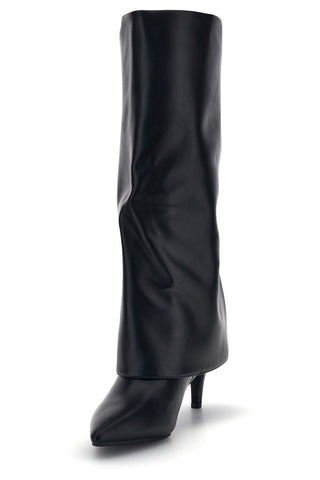 Schwarze Stiefel mit Umschlag und seitlichem Reißverschluss Le Havre Paris RX687