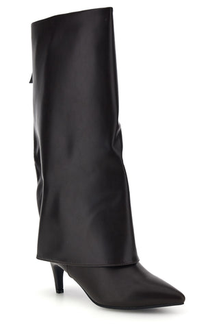 Stivali neri con tacco e zip decorativa Le havre paris RX687