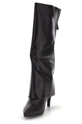 Stivali neri con tacco e zip decorativa Le havre paris RX687