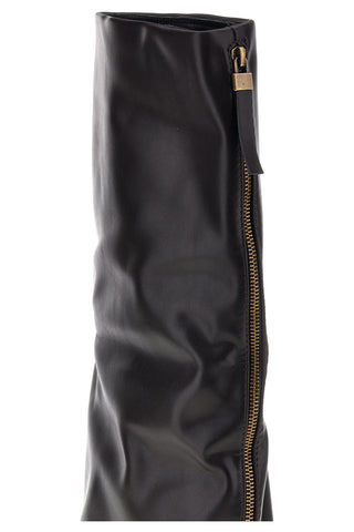Stivali neri con tacco e zip decorativa Le havre paris RX687