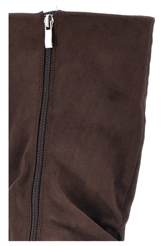 Stivali marroni a punta effetto suede con tacco alto Le havre paris KSLTZ3012