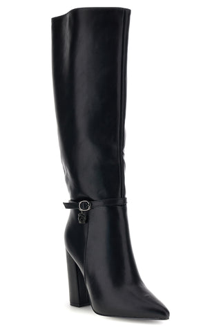 Schwarze Stiefel mit hohem Absatz und Riemchen von Le Havre Paris AP26W724