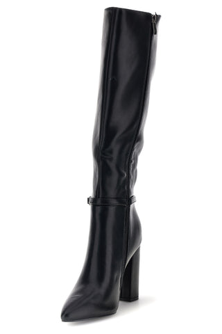 Schwarze Stiefel mit hohem Absatz und Riemchen von Le Havre Paris AP26W724