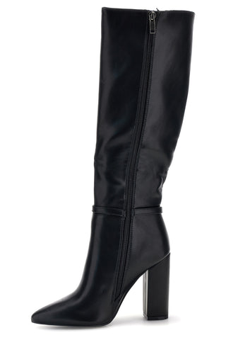 Schwarze Stiefel mit hohem Absatz und Riemchen von Le Havre Paris AP26W724