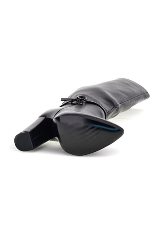 Schwarze Stiefel mit hohem Absatz und Riemchen von Le Havre Paris AP26W724