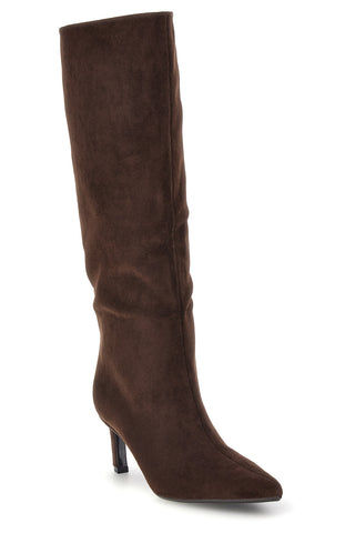 Braune Stiefel mit spitzer Zehenpartie und schmalem Absatz – Le Havre Paris 7729X10