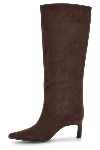 Braune Stiefel mit spitzer Zehenpartie und schmalem Absatz – Le Havre Paris 7729X10