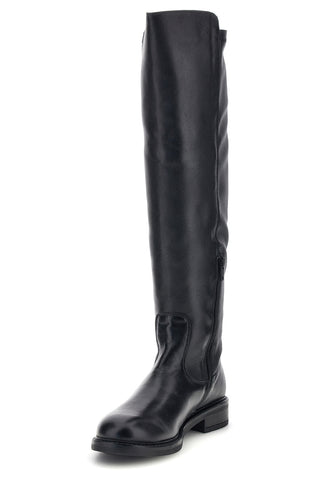 Stivali al ginocchio neri con inserto elasticizzato e zip Pittarello focus KI6036
