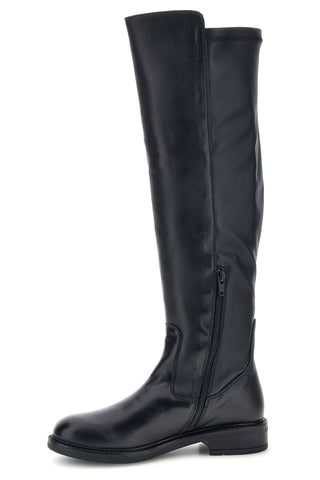 Stivali al ginocchio neri con inserto elasticizzato e zip Pittarello focus KI6036