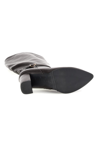 Stivale Marrone con Tacco Largo e Fibbia alla Caviglia Le havre paris 6002REV