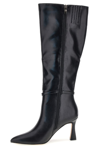 Schwarzer Stiefel mit Knöchelriemen und ausgestellter Ferse – Le Havre Paris 6051