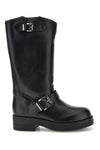 Schwarze Biker-Stiefel aus echtem Leder, hergestellt in Italien, mit Schnallen von Pittarello Love 6724