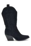 Stivali texani neri in effetto suede Cafe' cost P758