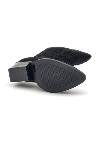 Stivali texani neri in effetto suede Cafe' cost P758