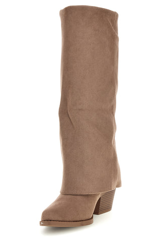 Stivali taupe con Gambale Alto e cerniera Soleil rqs36