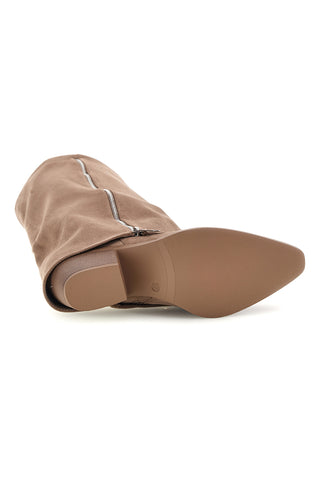 Stivali taupe con Gambale Alto e cerniera Soleil rqs36