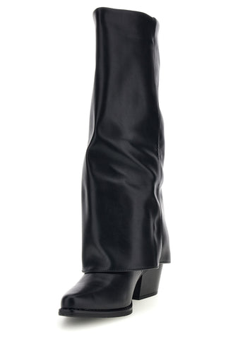 Schwarze Stiefel mit hohem Schaft und Reißverschluss Soleil rqs36