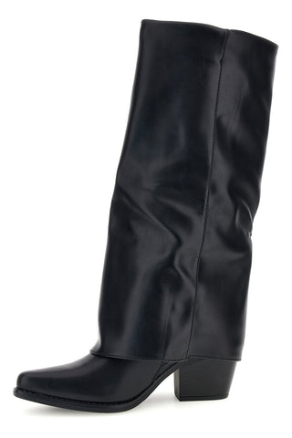 Schwarze Stiefel mit hohem Schaft und Reißverschluss Soleil rqs36