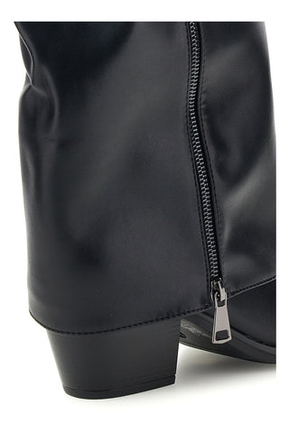 Schwarze Stiefel mit hohem Schaft und Reißverschluss Soleil rqs36