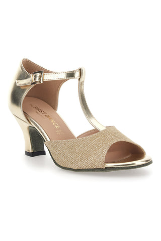 Goldene Tanzschuhe mit Ledersohle The First Dance 182 50