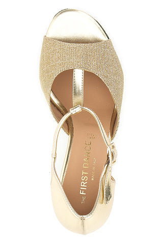 Goldene Tanzschuhe mit Ledersohle The First Dance 182 50