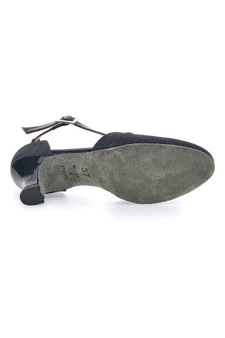 Scarpe da Ballo Nere con Suola in Pelle The First Dance 555 50