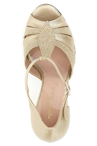 Scarpe da Ballo Oro con Cinturino The First Dance 622 75