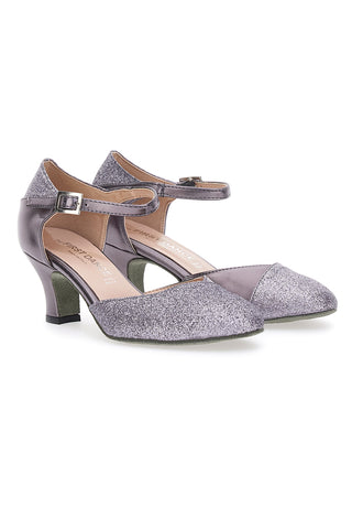 Scarpe da Ballo Grigio Scuro Con Tacco e Glitter The First Dance 4552