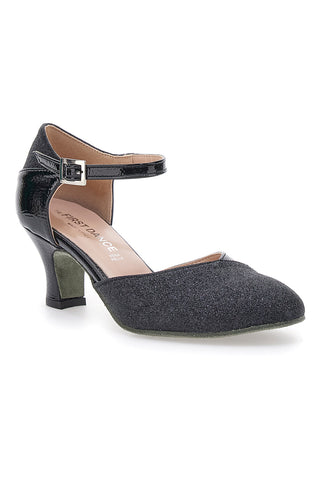 Schwarze Tanzschuhe mit Absatz und Glitzer The First Dance 4552