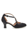 Scarpe da Ballo Nere Con Tacco Basso e Cinturino Incrociato The First Dance 4555