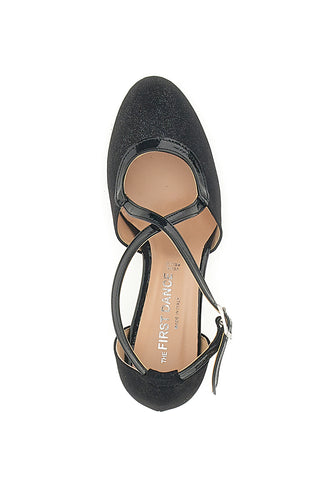 Scarpe da Ballo Nere Con Tacco Basso e Cinturino Incrociato The First Dance 4555