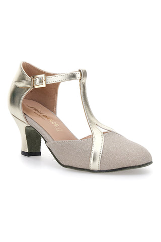 Platin-Tanzschuhe mit niedrigem Absatz The First Dance 4554