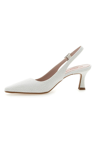 Weiße Slingback-Pumps mit Spitzeneffekt PITTARELLO ROMANTIC 2241