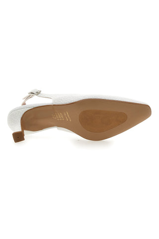 Weiße Slingback-Pumps mit Spitzeneffekt PITTARELLO ROMANTIC 2241