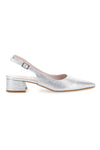 Silberner Slingback-Pumps mit Glitzereffekt PITTARELLO ROMANTIC 3123