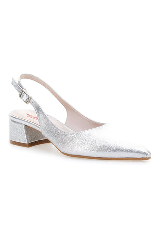 Silberner Slingback-Pumps mit Glitzereffekt PITTARELLO ROMANTIC 3123