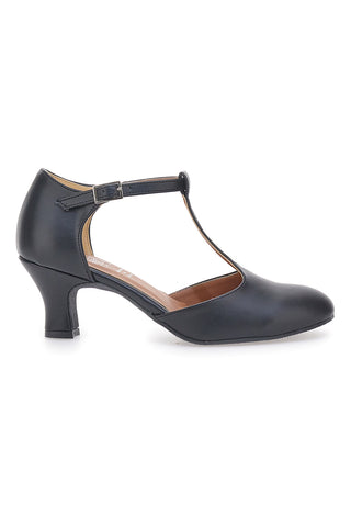 Schwarze Tanzschuhe mit glattem Obermaterial und niedrigem Absatz MON DIEU MISIQUE 12