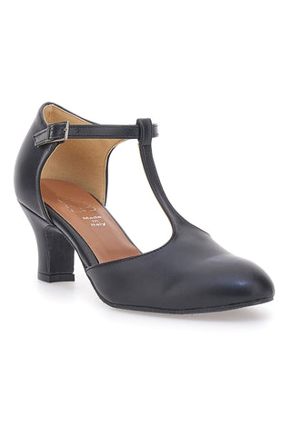 Scarpe da Ballo Nere con Tomaia Liscia e Tacco Basso MON DIEU MUSIQUE 12
