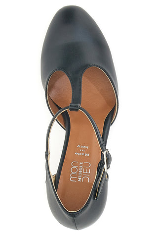 Scarpe da Ballo Nere con Tomaia Liscia e Tacco Basso MON DIEU MUSIQUE 12