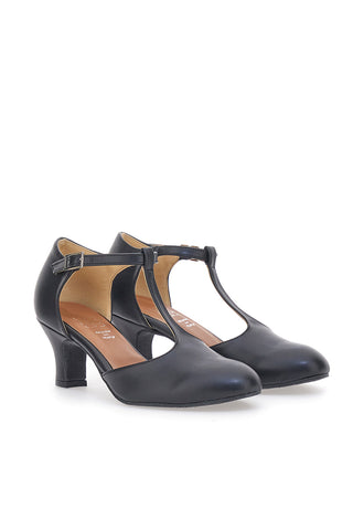 Scarpe da Ballo Nere con Tomaia Liscia e Tacco Basso MON DIEU MUSIQUE 12