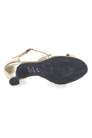 Scarpe da Ballo Platino con Cinturino alla Caviglia e Tacco Medio MON DIEU MUSIQUE 14