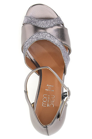 Scarpe da Ballo Grigie con Cinturino alla Caviglia e Tacco Medio MON DIEU MUSIQUE 14