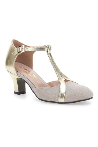 Platin Tanzschuhe mit Ledersohle Made in Italy THE FIRST DANCE 5554