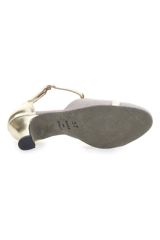 Scarpe da Ballo Platino con Suola in Pelle Made in Italy THE FIRST DANCE 5554