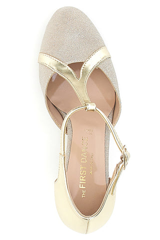 Platin Tanzschuhe mit Ledersohle Made in Italy THE FIRST DANCE 5554