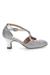 Silberne Tanzschuhe mit Glitzer-Obermaterial Made in Italy THE FIRST DANCE 5555