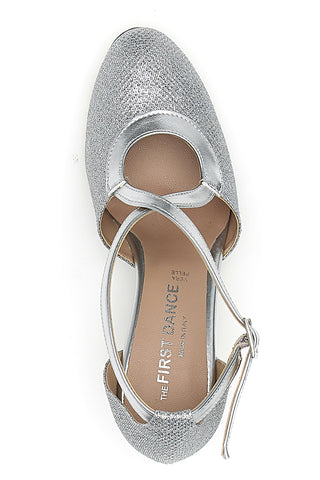 Scarpe da Ballo Argento con Tomaia Glitterata Made in Italy THE FIRST DANCE 5555