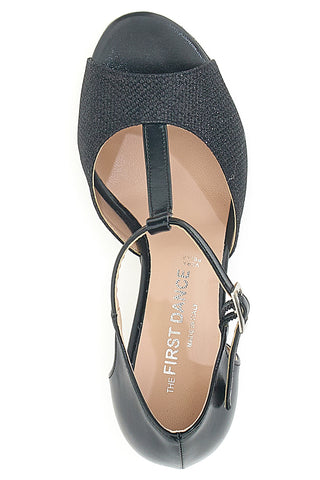 Scarpe da Ballo Nere con Suola in Pelle e Tacco Basso THE FIRST DANCE 5182