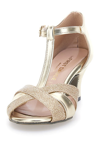 Scarpe da Ballo Platino Open Toe Con Glitter THE FIRST DANCE 5202