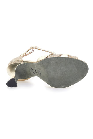 Scarpe da Ballo T-Bar Oro con Punta Aperta e Dettagli Scintillanti THE FIRST DANCE 5622